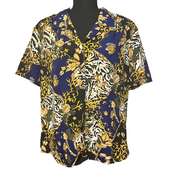 Tops - Hill & Archer Mixed Colours Blouse Size:14 SKU:HillA